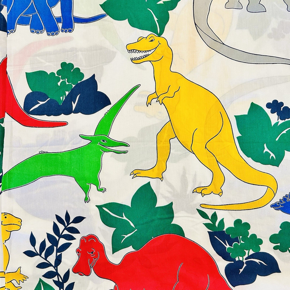Vintage 1980s 1990s Dinosaur TWiN SHEET SET Primary Colors Springs Industries - Picture 5 of 10